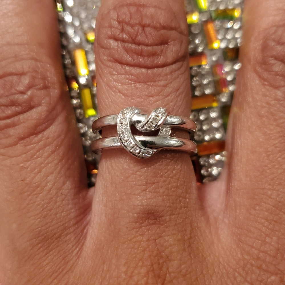 14k and diamond white gold women's ring